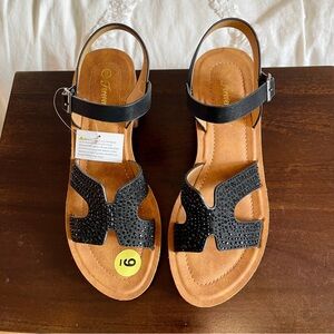 Black Studded Sandals NWT Size 9
